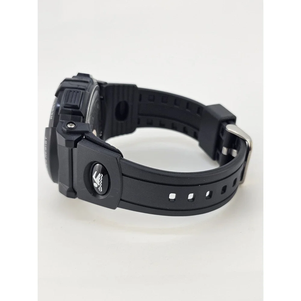 Men's Sports Digital Watch 50MM Black Plastic Bands Working Light Alarm